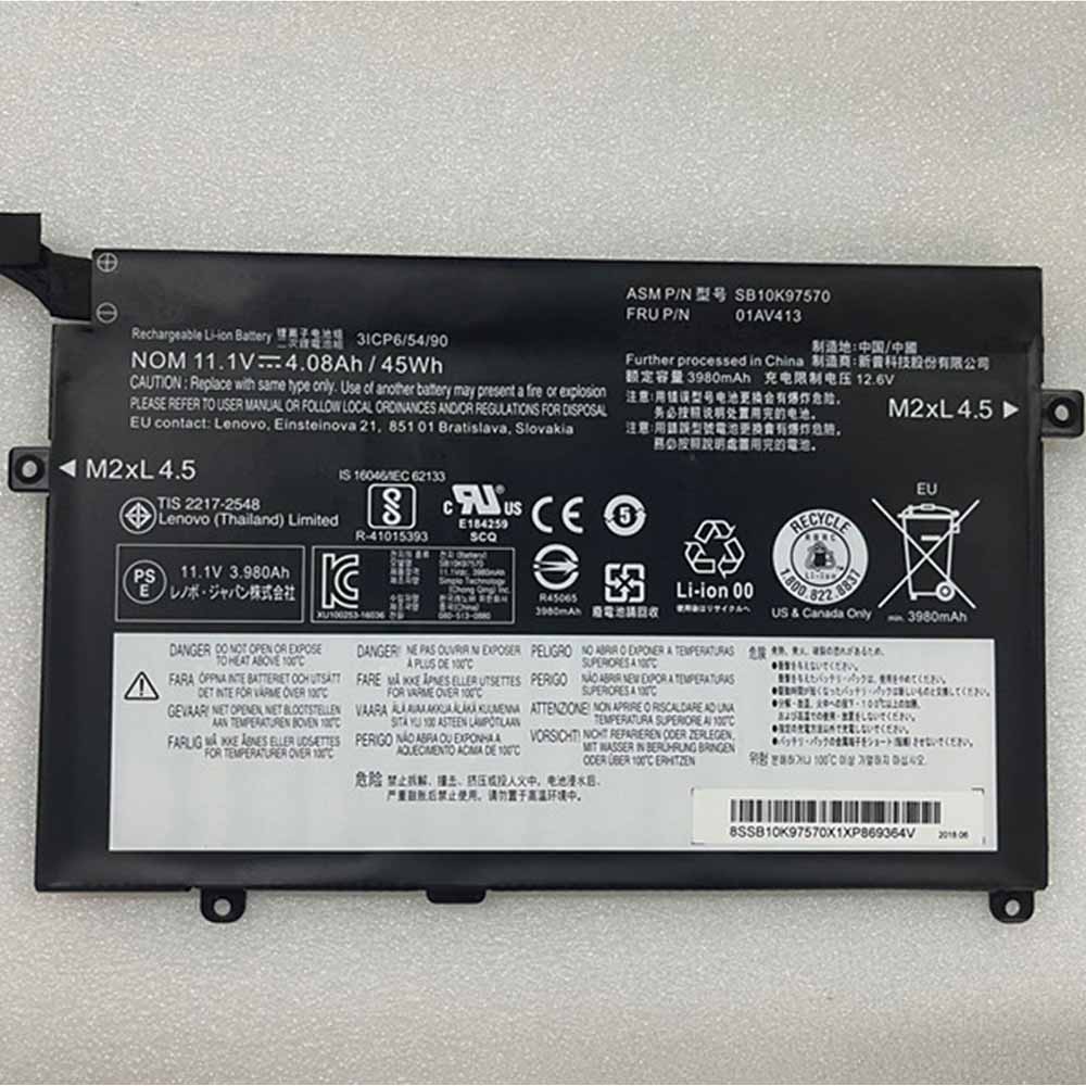 Batterie pour 4.08Ah 45Wh 11.1V 12.6V 01AV413