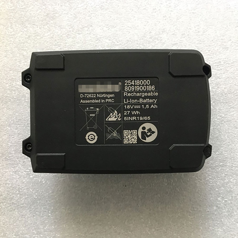 Batterie pour 1.5AH 27WH 18V 25418000