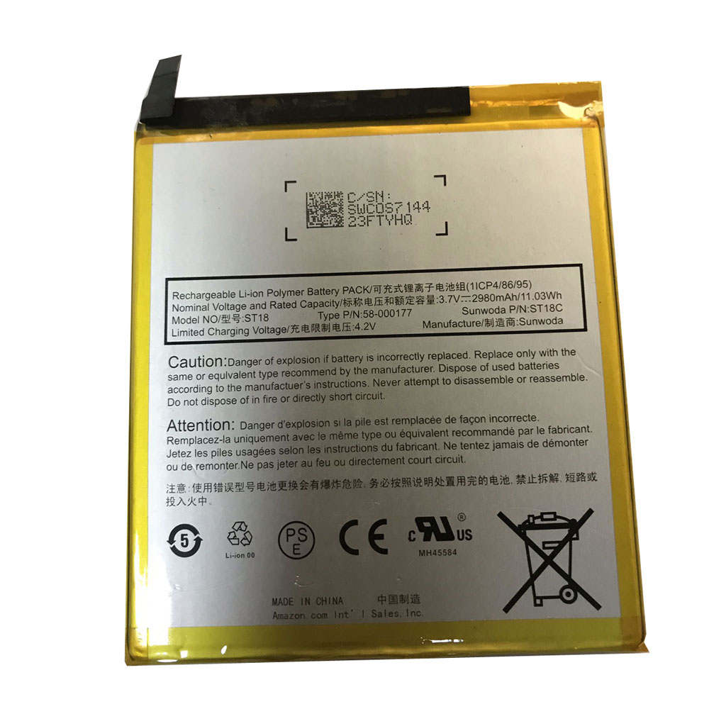 Batterie pour 2980mAh/11.03WH 3.7V/4.2V 58-000177