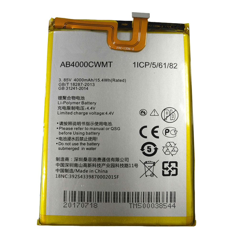 Batterie pour 4000mah /15.4WH 3.85V/4.4V AB4000CWMT