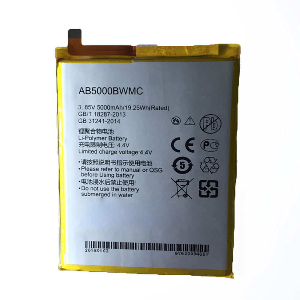 Batterie pour 5000mAh/19.25WH 3.85V/4.4V AB5000BWMC