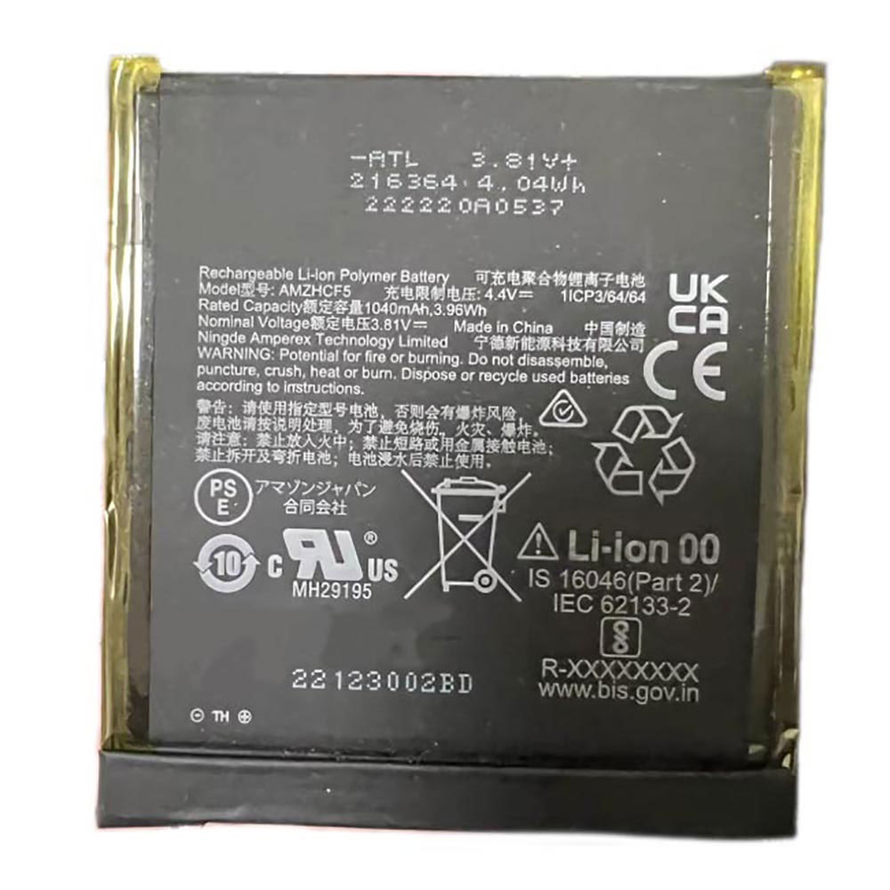 Batterie pour 1040mAh/3.96Wh 3.81V AMZHCF5