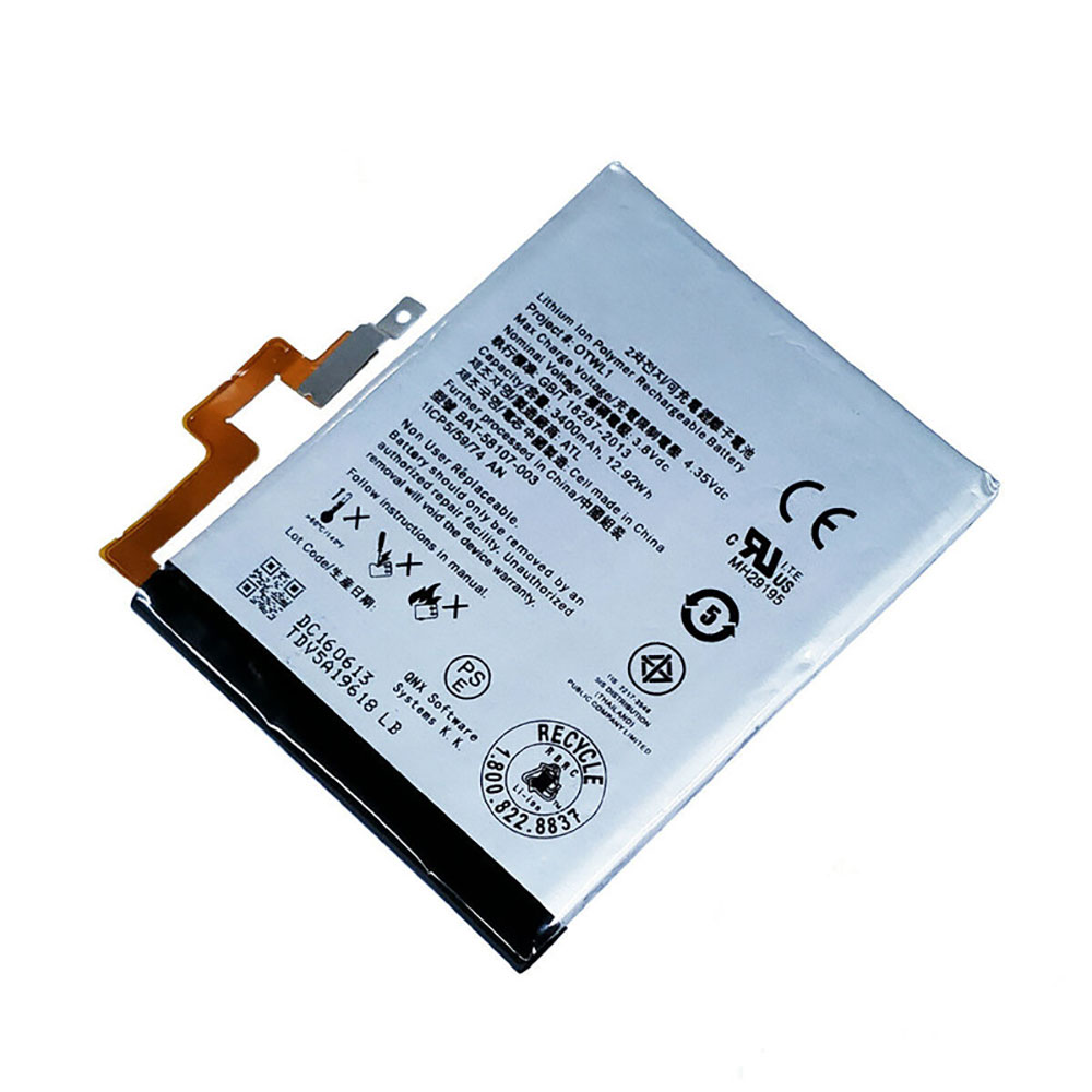 Batterie pour 3400mAh /12.92WH 3.8V/4.35V BAT-58107-003