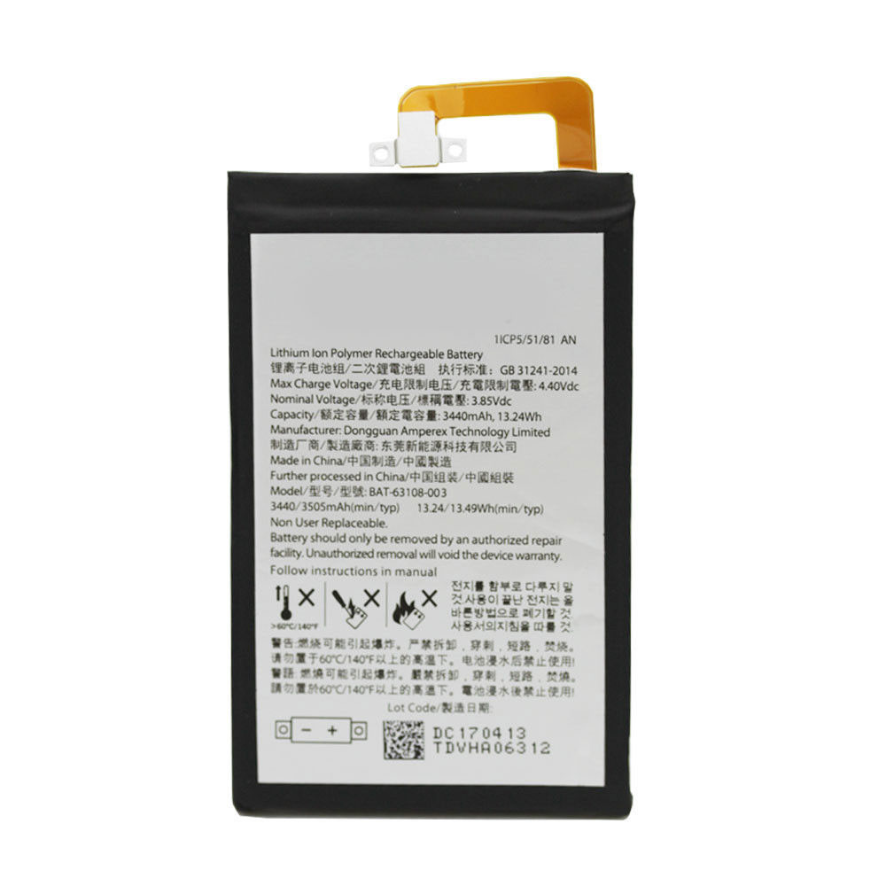 Batterie pour 3440 mAh 13.24Wh 3.85 V BAT-63108-003