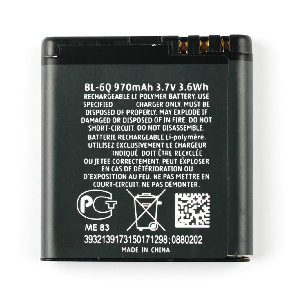 Batterie pour 970mAh/3.6WH 3.7V BL-6Q