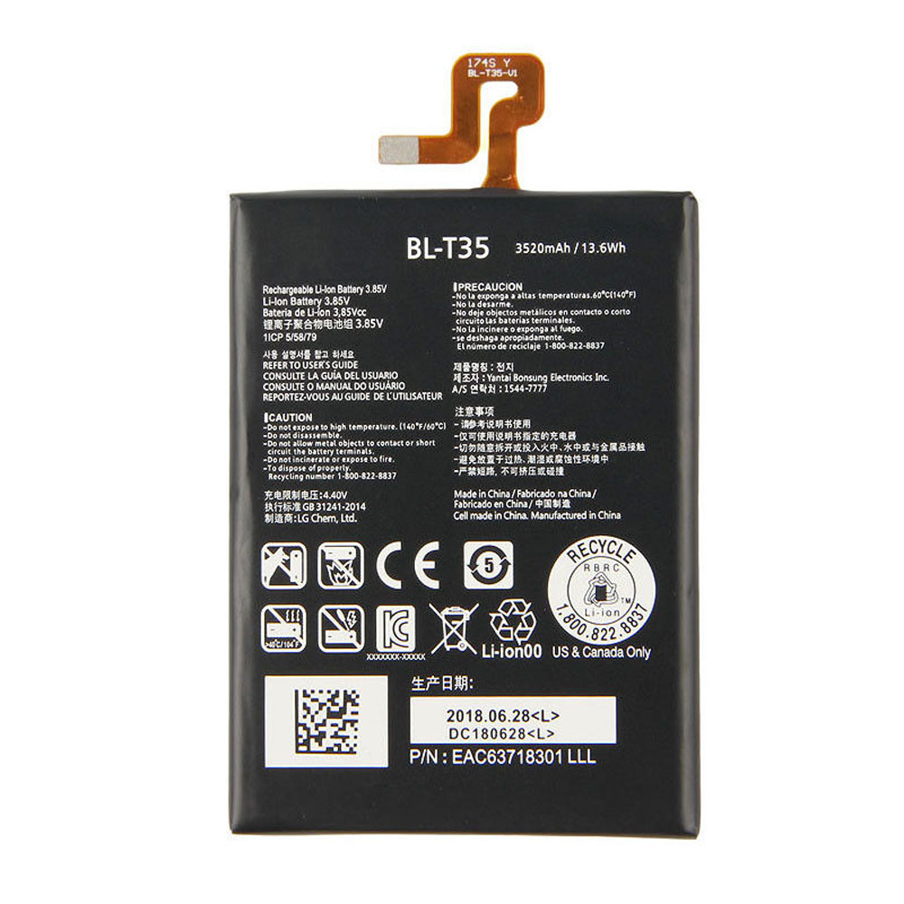 Batterie pour 3520mAh /13.6WH 3.85V/4.4V BL-T35