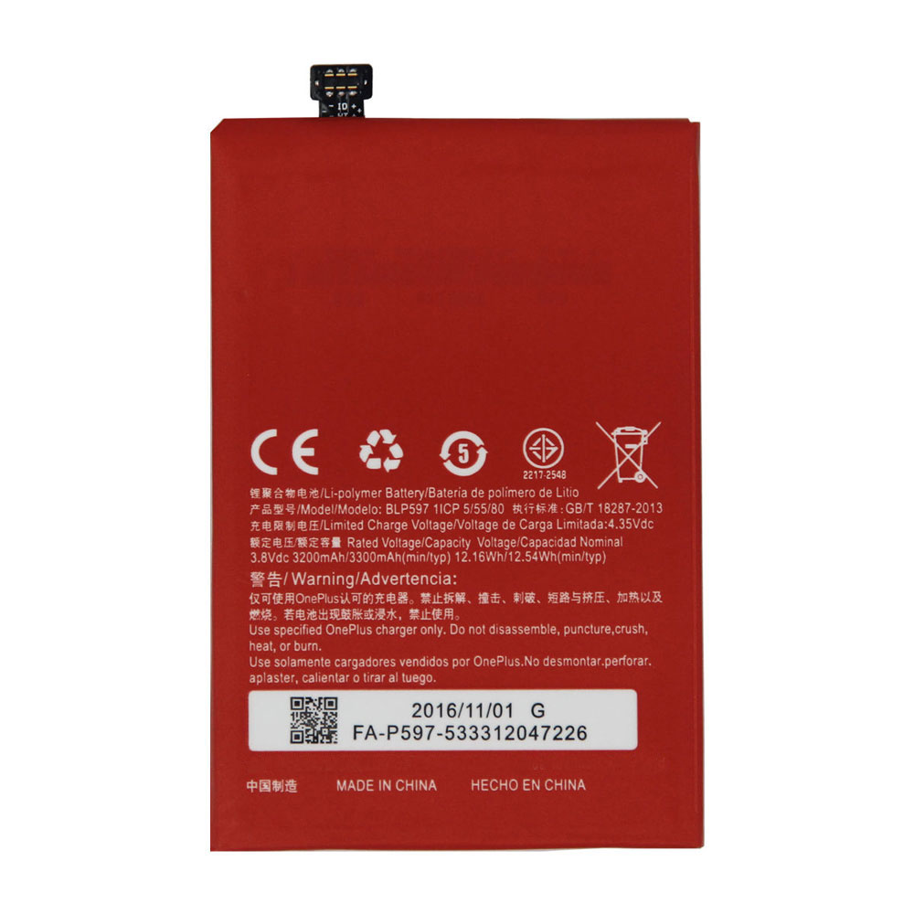 Batterie pour 3200/3300mAh (Min/Typ.). 3.8V./ 4.35V BLP597