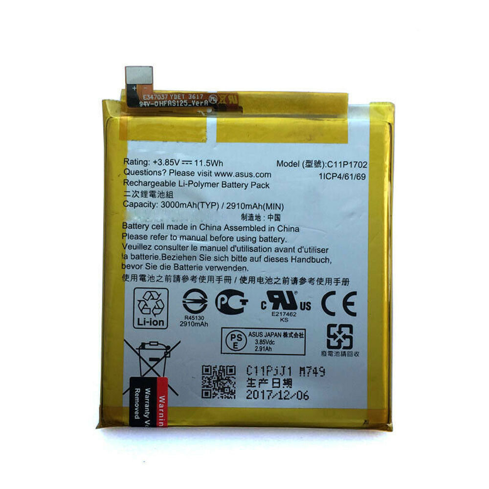 Batterie pour 2910mAh/11.5WH 3.85V C11P1702