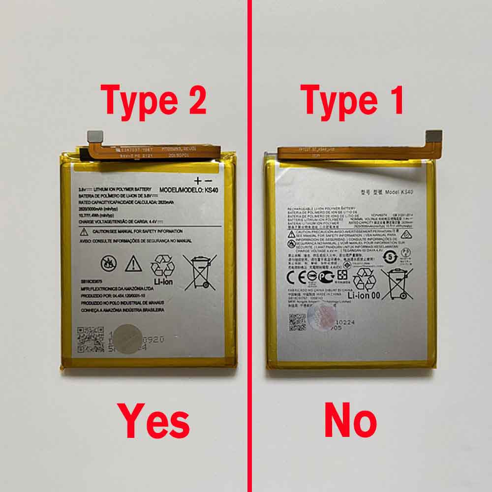 different KS40 battery