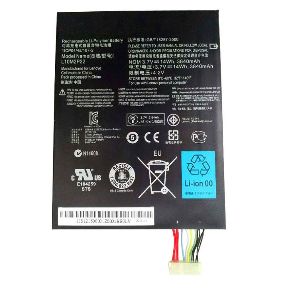 Batterie pour 3840mAh/14WH 3.7V/4.2V L10M2P22