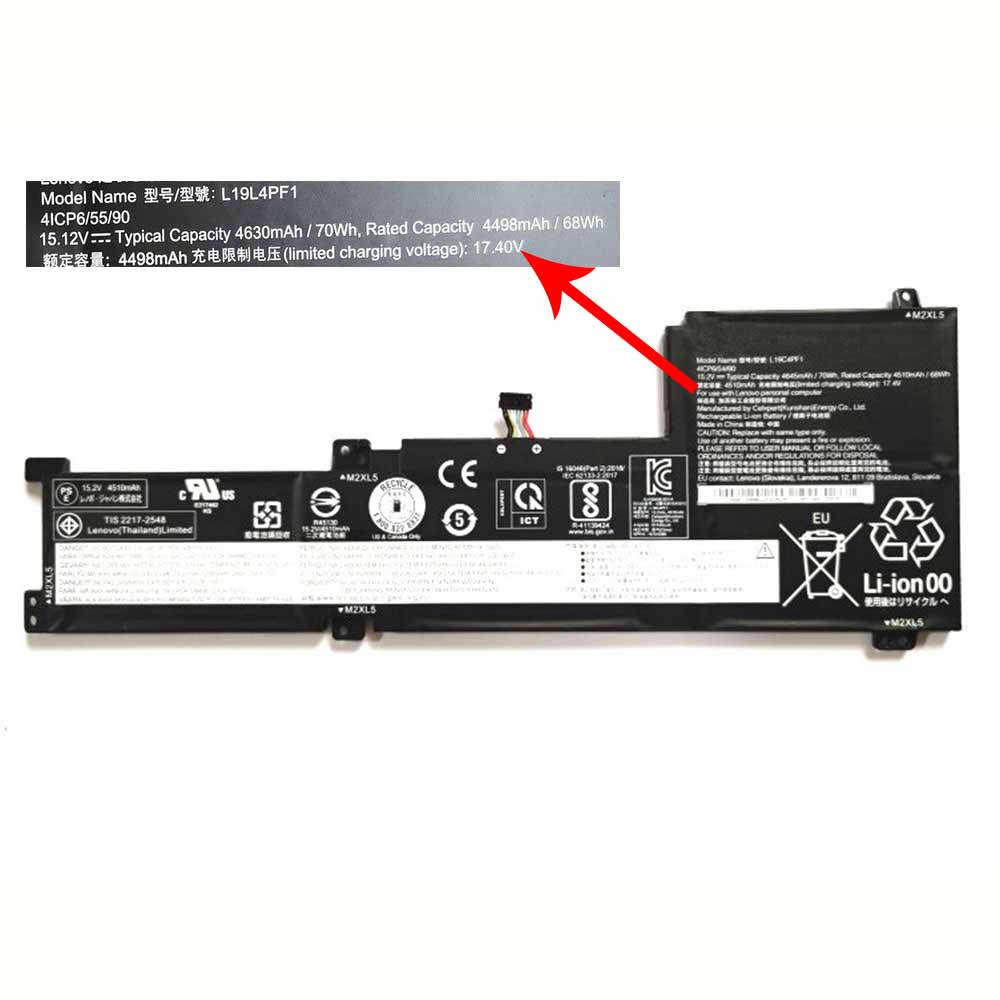 Batterie pour 66Wh/4510mAh 15.2V/17.4V L19C4PF1