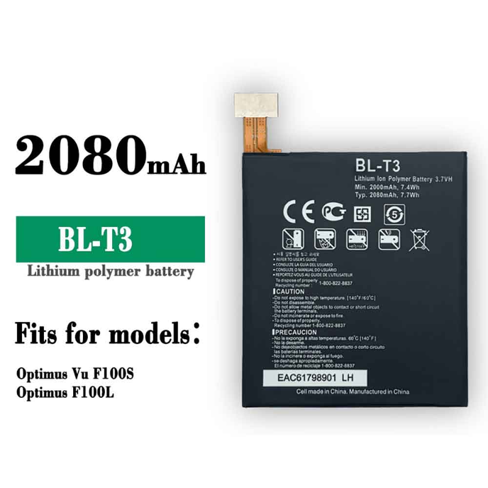 Batterie pour 2080mAh/7.7WH 3.7V BL-T3