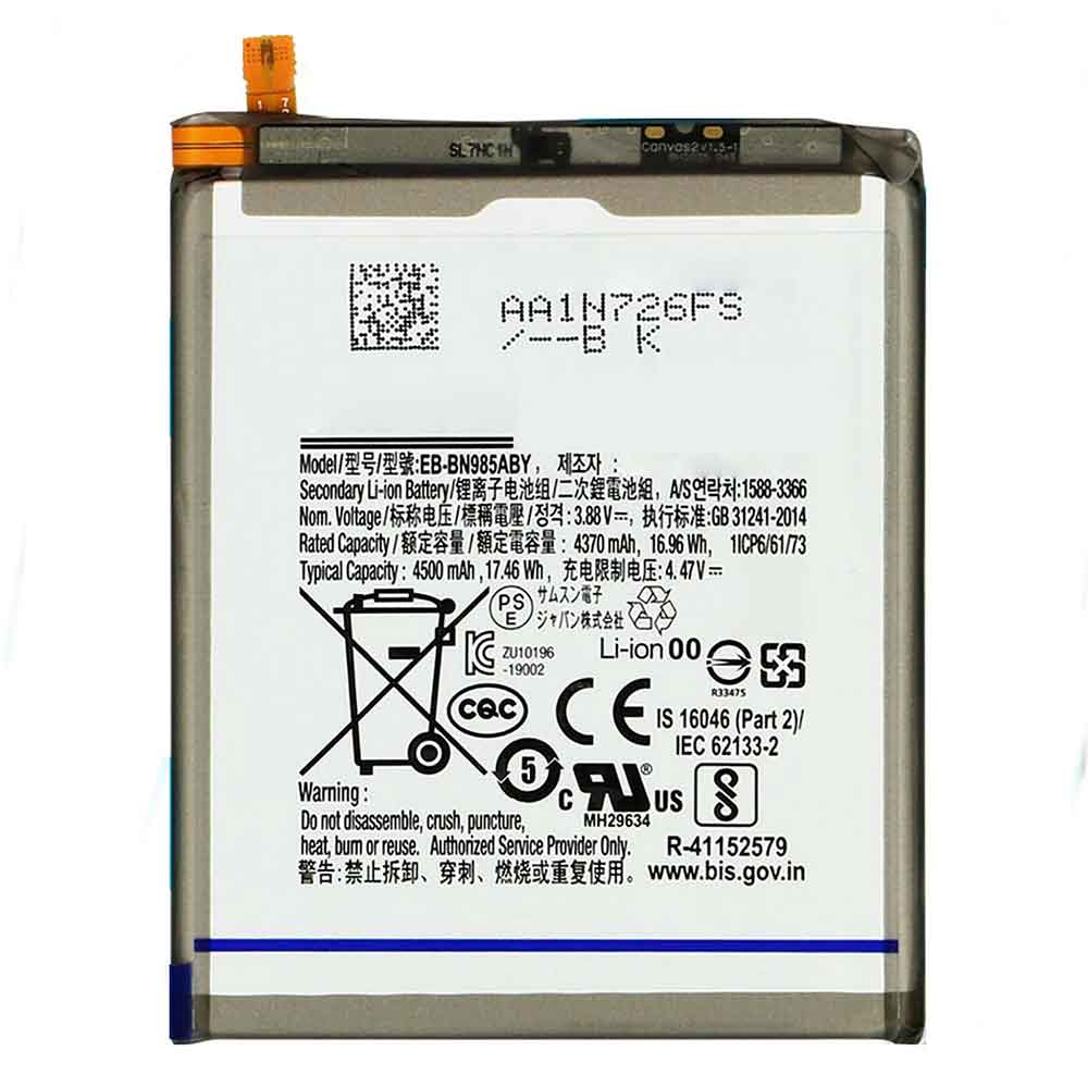 Batterie pour 4500mAh/17.46WH 3.88V 4.47V EB-BN985ABY