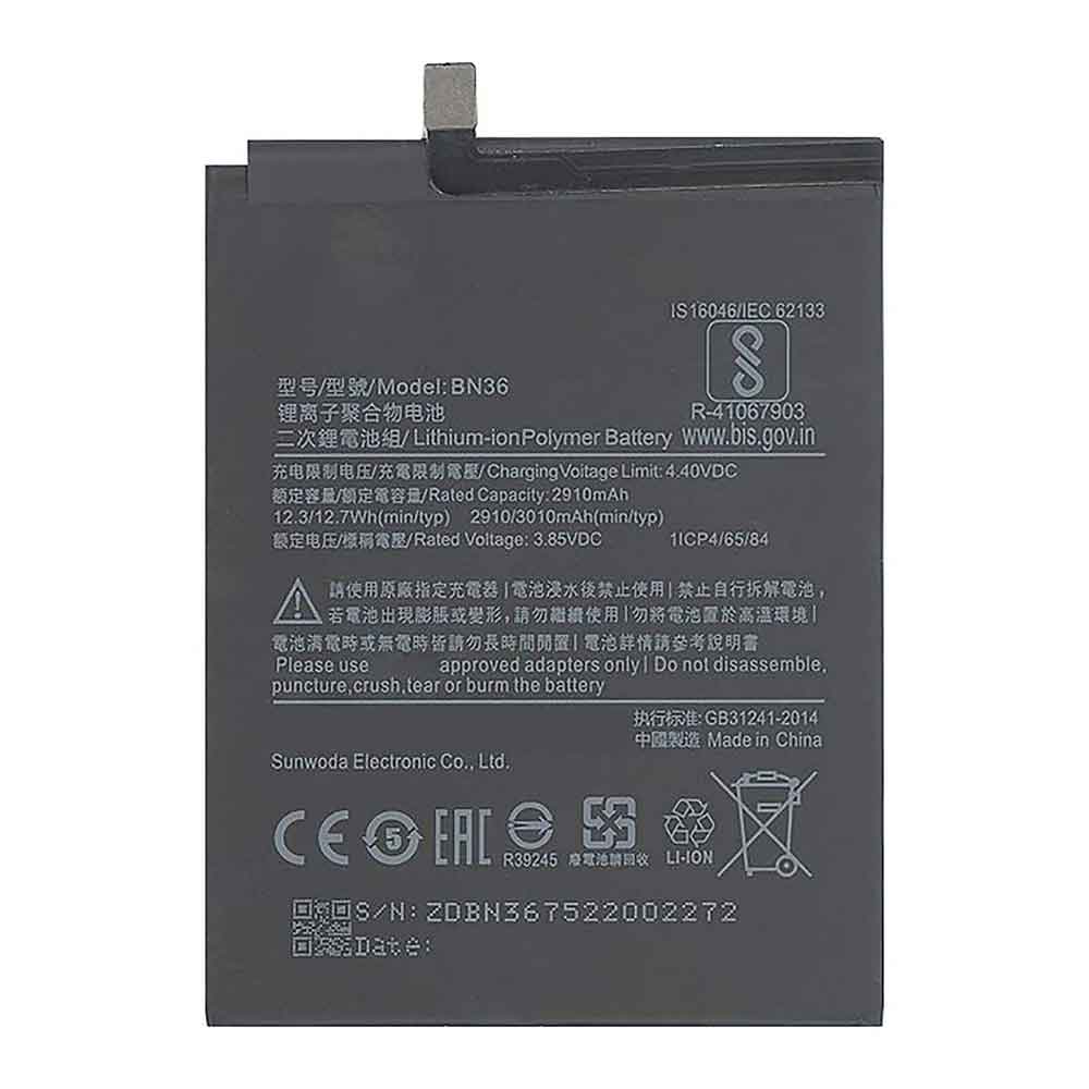 Batterie pour 3010mAh/12.7WH 3.85V 4.4V BN36