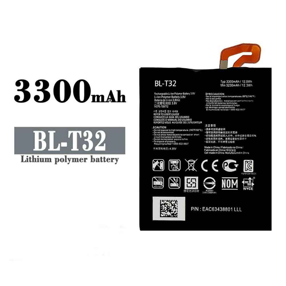 Batterie pour 3300mAh/12.5WH 3.8V 4.35V BL-T32