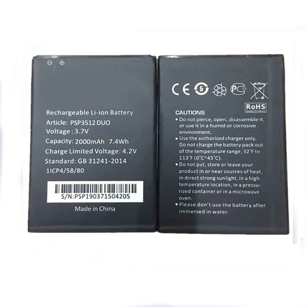 Batterie pour 2000mAh 3.7V PSP3512-DUO