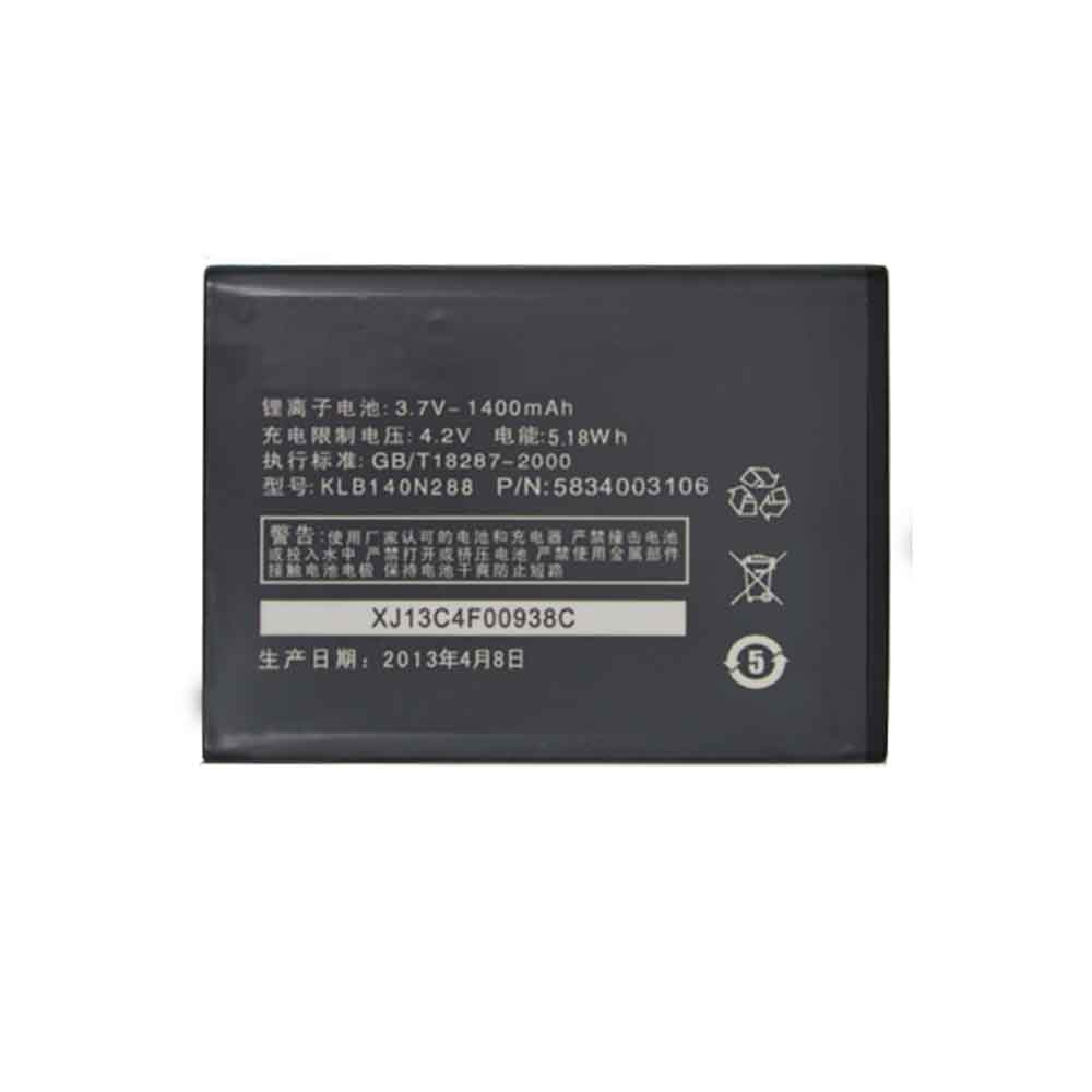 Batterie pour 1400mAh 3.7V KLB140N288