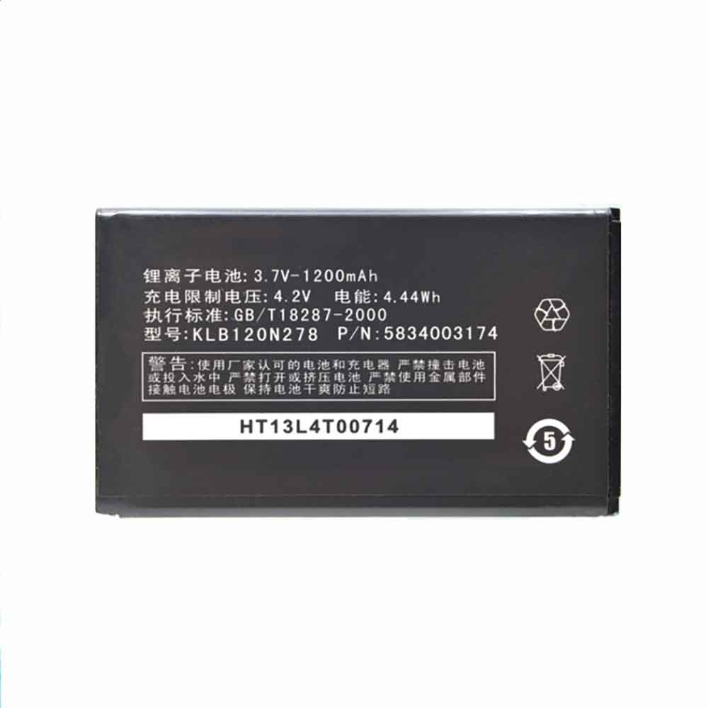 Batterie pour 1200mAh 3.7V KLB120N278