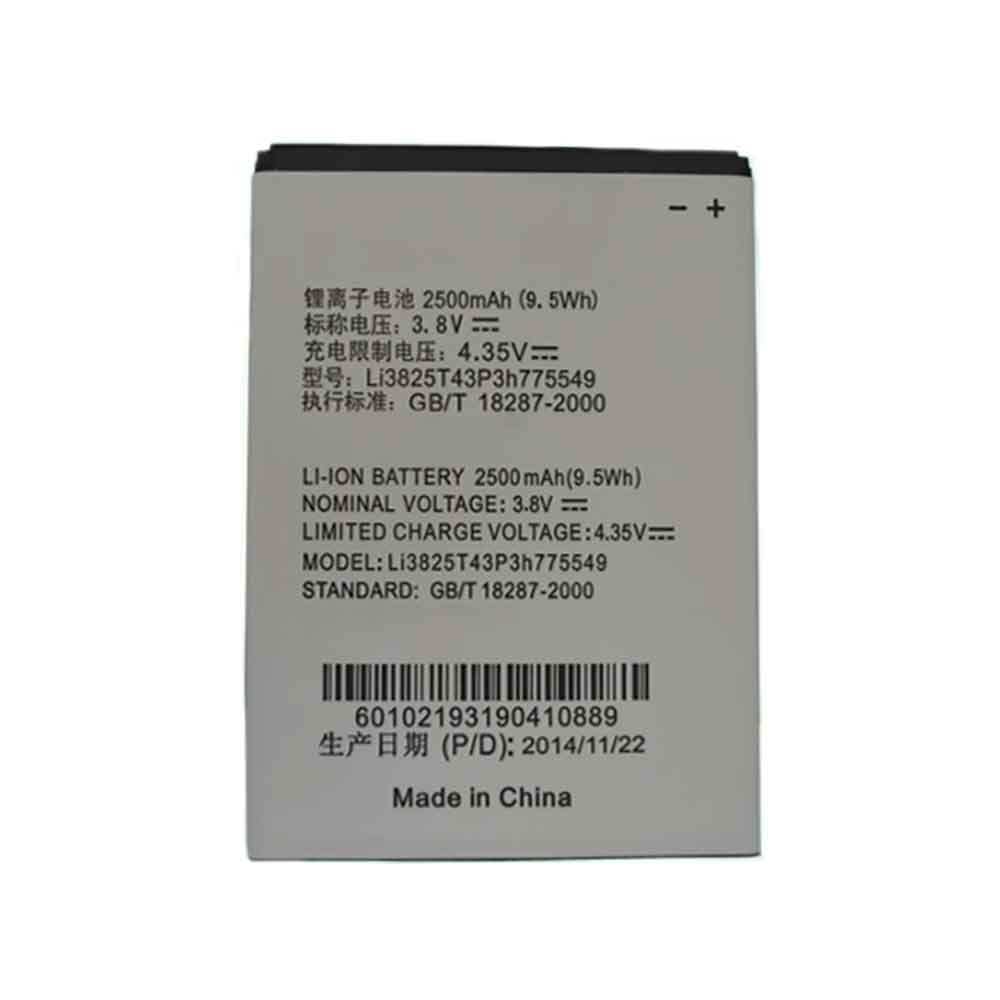 Batterie pour 2500mAh 3.8V Li3825T43P3h775549