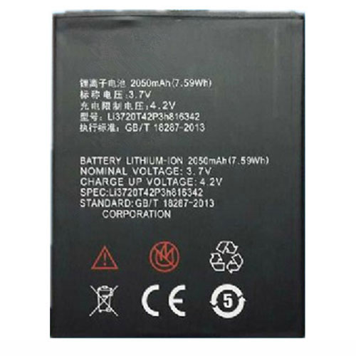 Batterie pour 2050mAh/7.59WH 3.7V/4.2V Li3720T42P3h816342