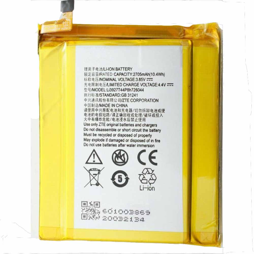 Batterie pour 2705mAh 3.85V 4.4V LI3927T44P8H726044