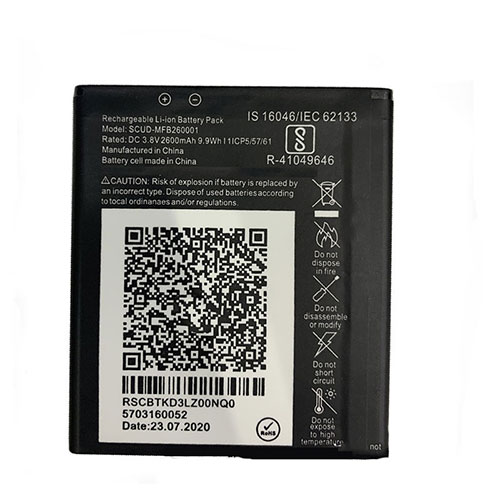 Batterie pour 2600mAh/9.9WH 3.8V SCUD-MFB260001