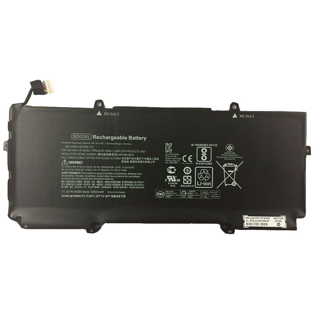 Batterie pour 3830mAh/45WH 11.4V/13.05V TPN-Q176