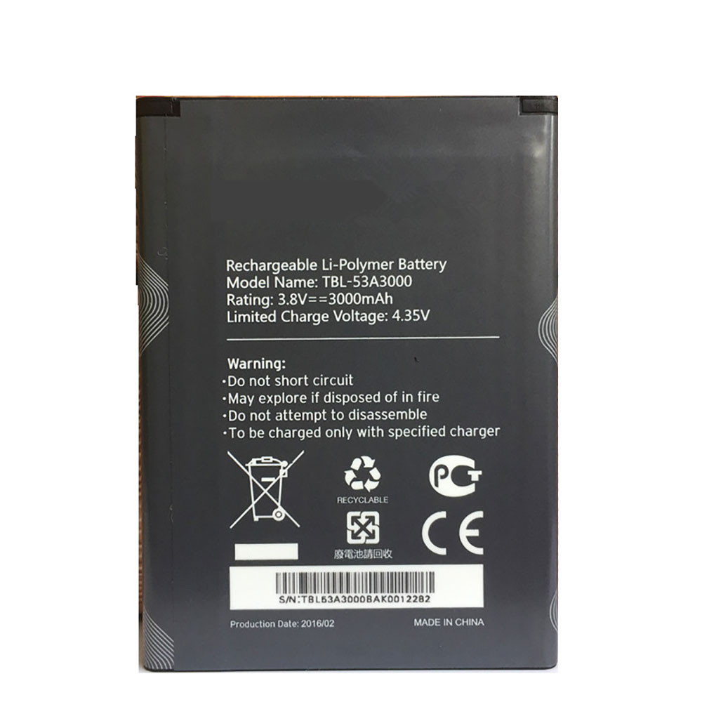Batterie pour 3000mAh/11.4Wh 3.8V/4.35V TBL-53A3000