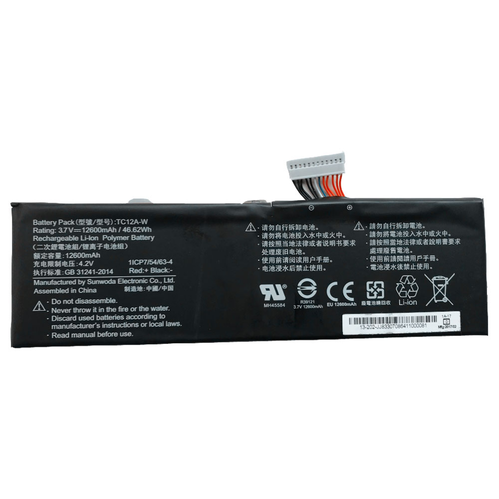 Batterie pour 12600mAh/46.62WH 3.7V/4.2V TC12A-W
