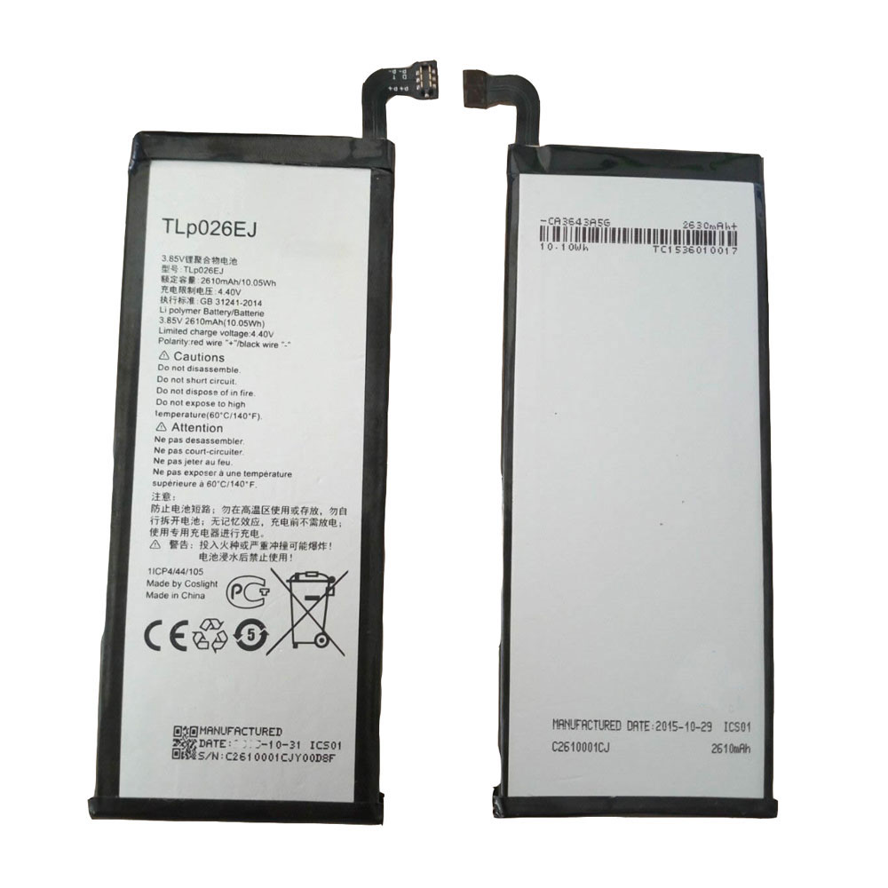 Batterie pour 2610MAH/10.05Wh 3.85V/4.4V TLp026EJ
