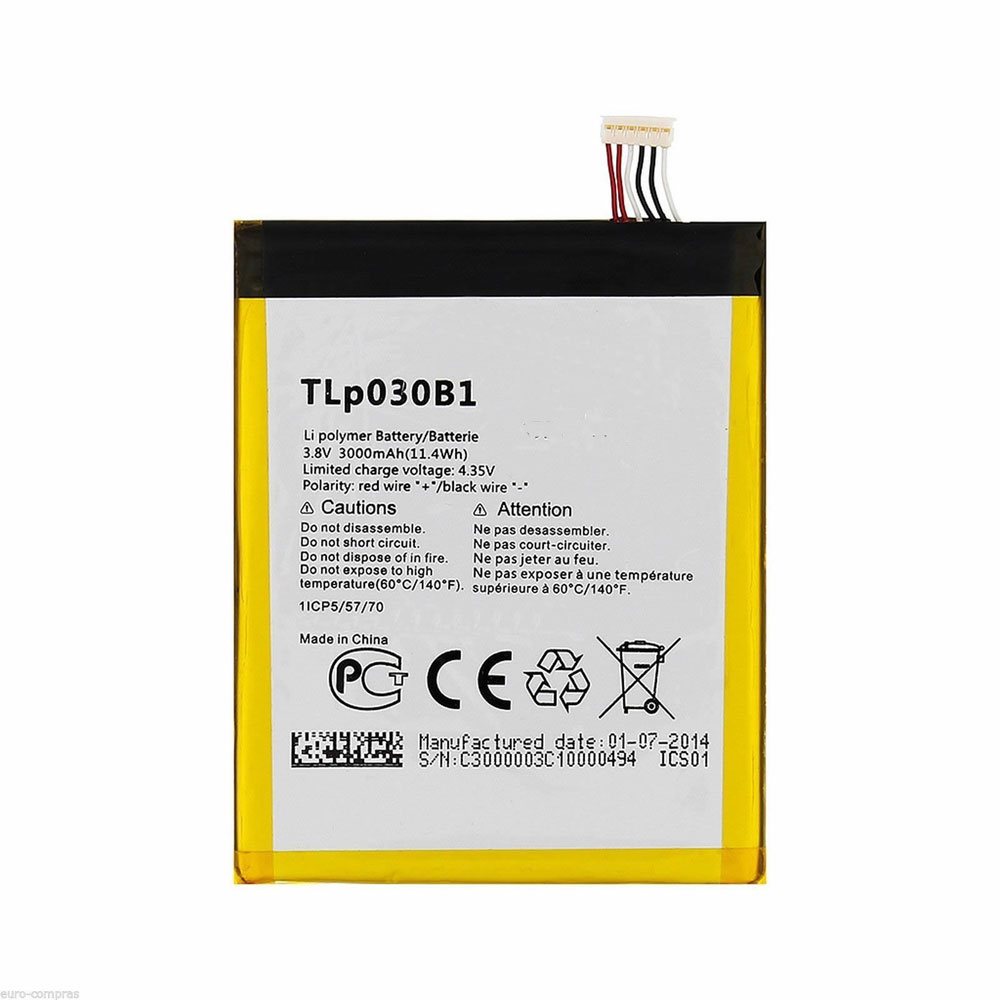 Batterie pour 3000MAH/11.4Wh 3.8V/4.35V TLp030B1