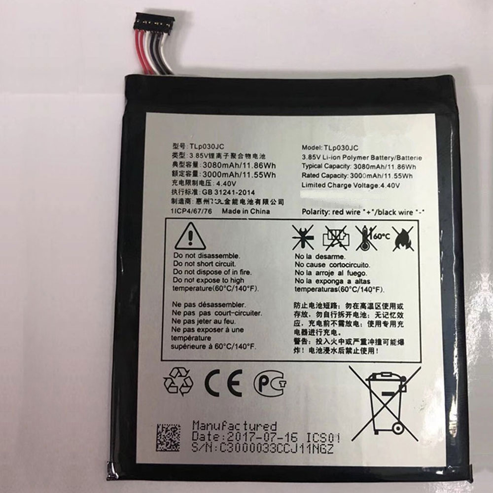 Batterie pour 3080MAH/11.86WH 3.85V/4.4V TLp030JC