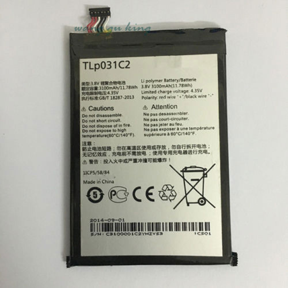 Batterie pour 3100MAH/11.78Wh 3.8V/4.35V TLp031C2