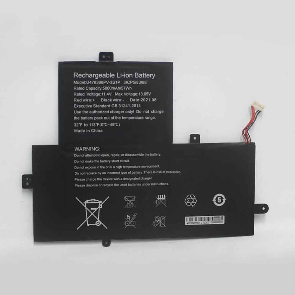 Batterie pour 5000mAh 11.4V U478388PV-3S1P