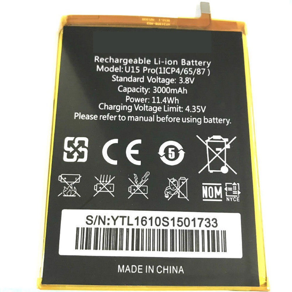 Batterie pour 3000mAh/11.4WH 3.8V/4.35V U15_Pro