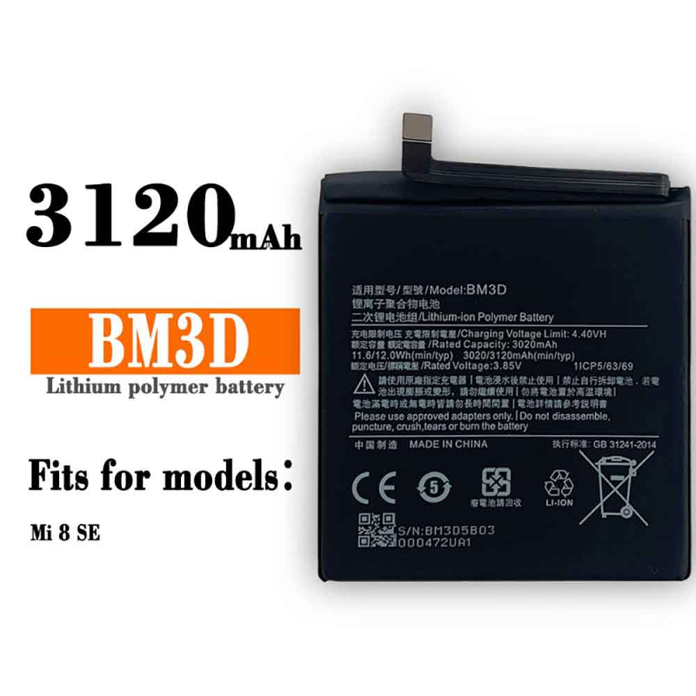 Batterie pour 3020mAh/11.6WH 3.85V 4.4V BM3D