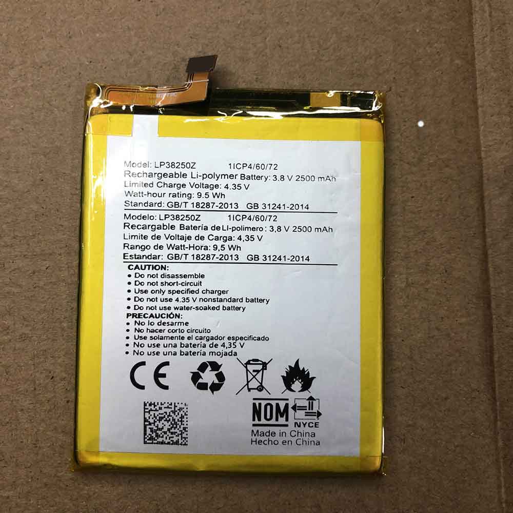 Batterie pour 2500MAH 9.5WH 3.8V 4.35V LP38250Z