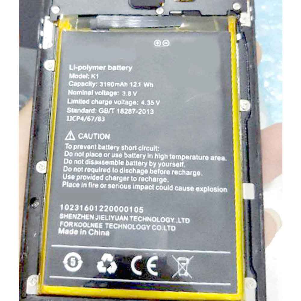 Batterie pour 3190mAh/12.1WH 3.8V 4.35V K1