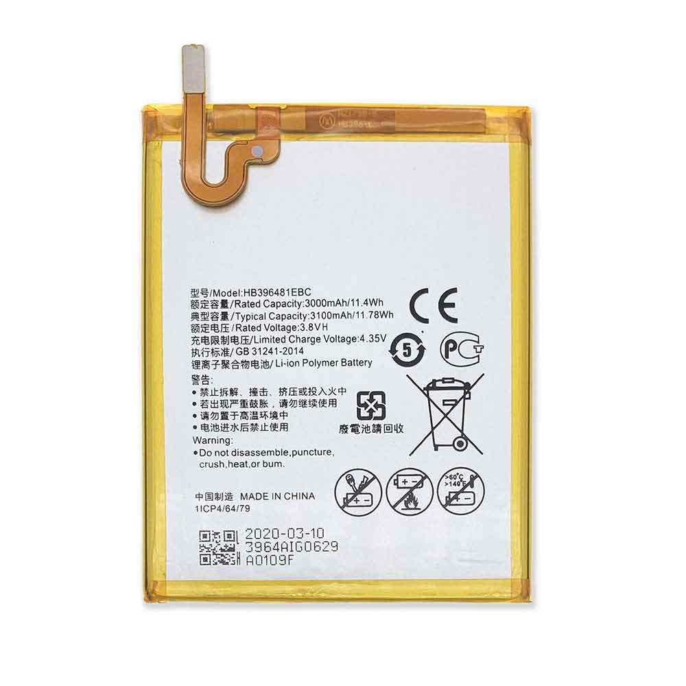 Batterie pour 3000mAh/11.4WH 3.8V 4.35V HB396481EBC