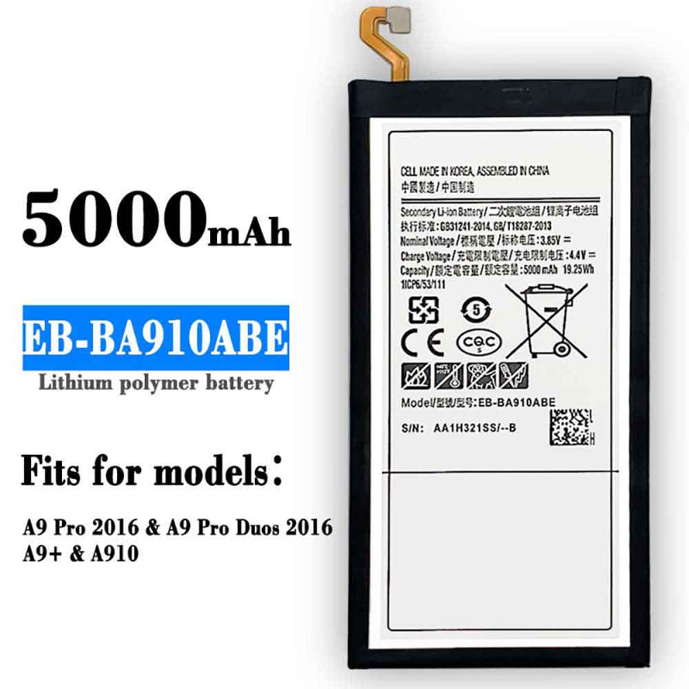 Batterie pour 5000mAh/19.25WH 3.85V 4.4V EB-BA910ABE
