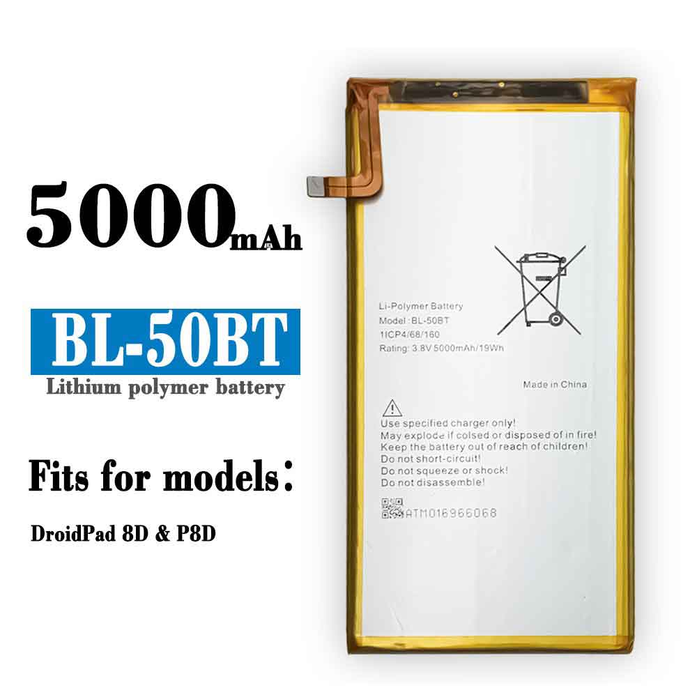 Batterie pour 5000mAh/19WH 3.8V BL-50BT