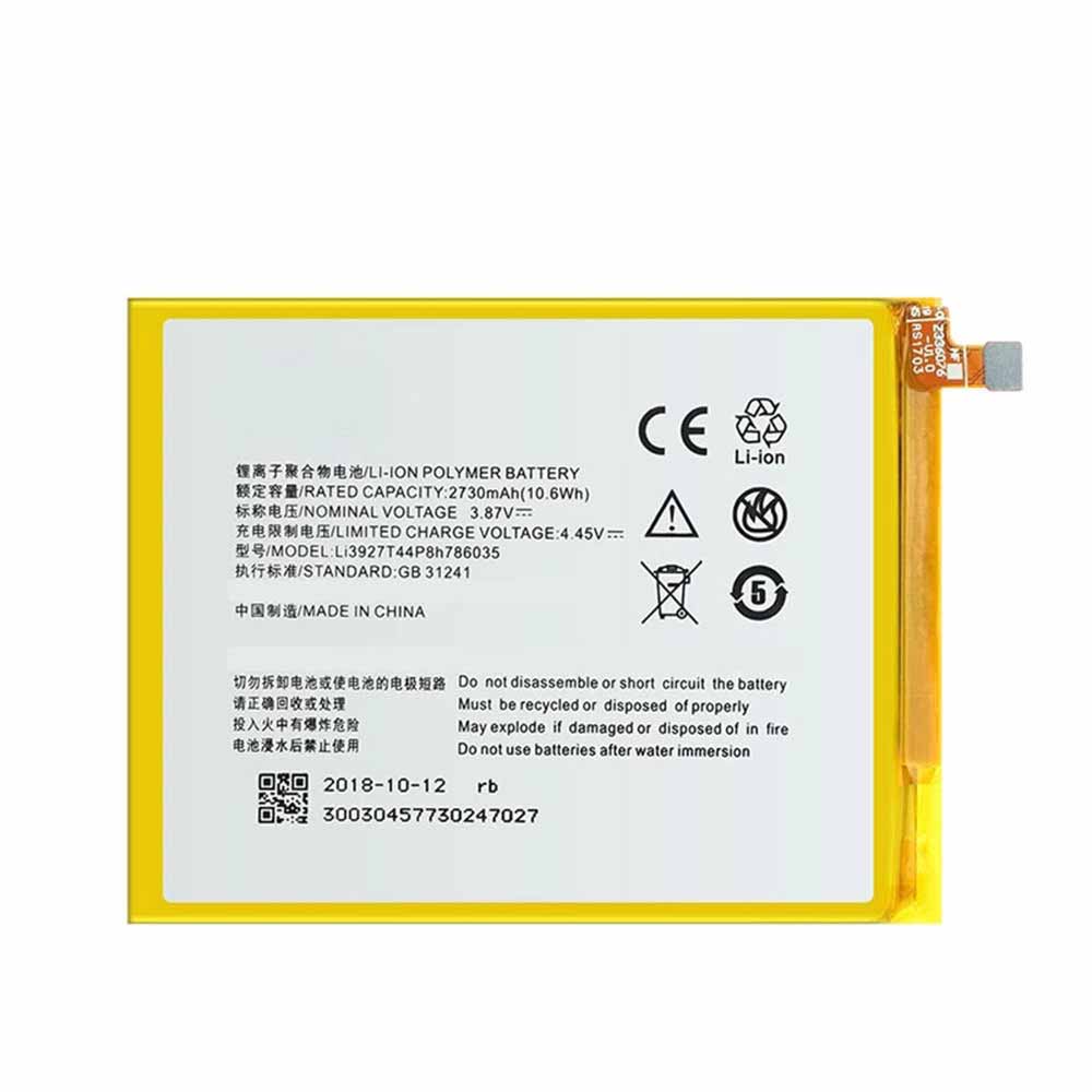 Batterie pour 2730mAh/10.6WH 3.87V/4.45V Li3927T44P8h786035