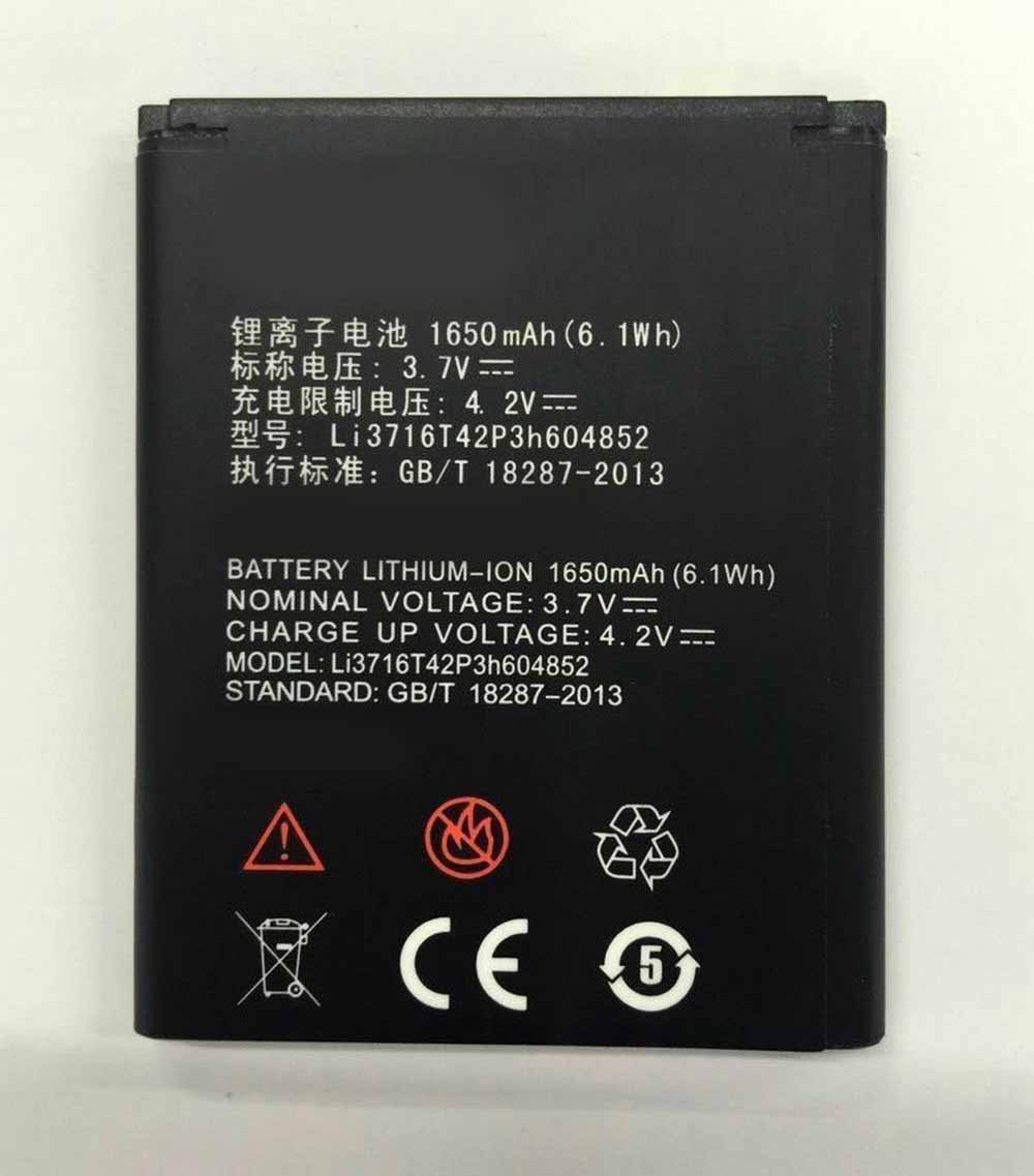 Batterie pour 1650mAh/6.1WH 3.7V/4.2V LI3716T42P3H604852