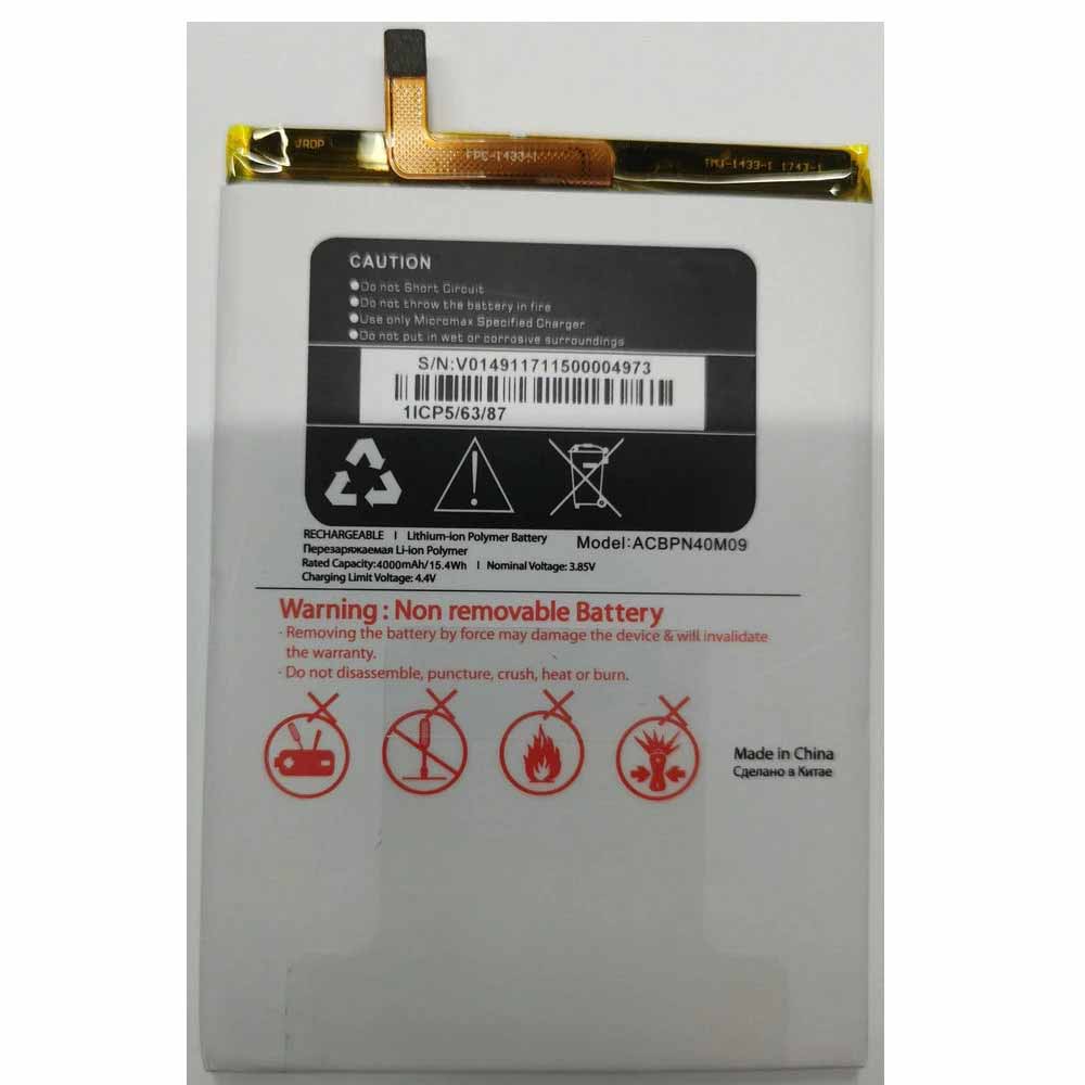 Batterie pour 4000mAh/15.4WH 3.85V/4.40V ACBPN40M09