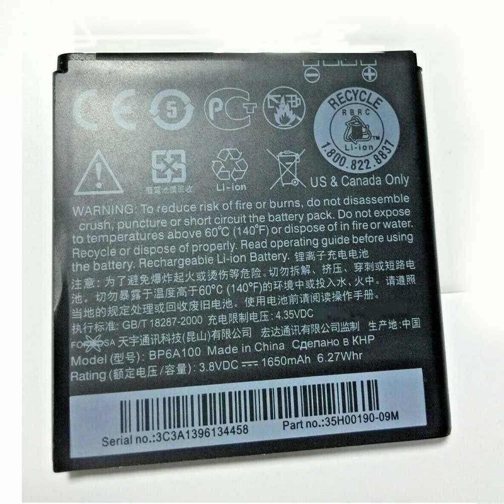 Batterie pour 1650mAh/6.27WH 3.8V/4.35V BP6A100