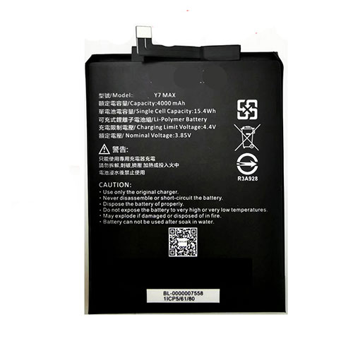 Batterie pour 4000mAh/15.4WH 3.85V/4.4V Y7MAX