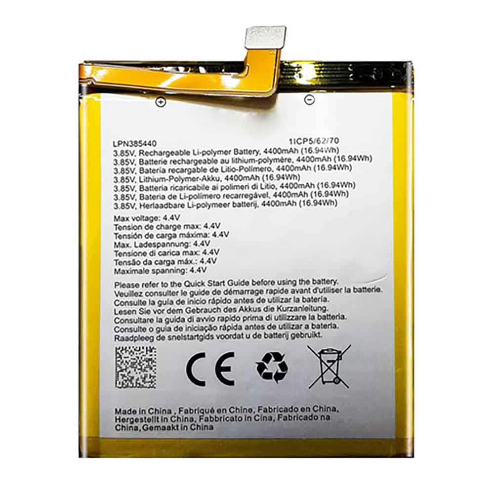 Batterie pour 4400mAh 3.85V LPN385440